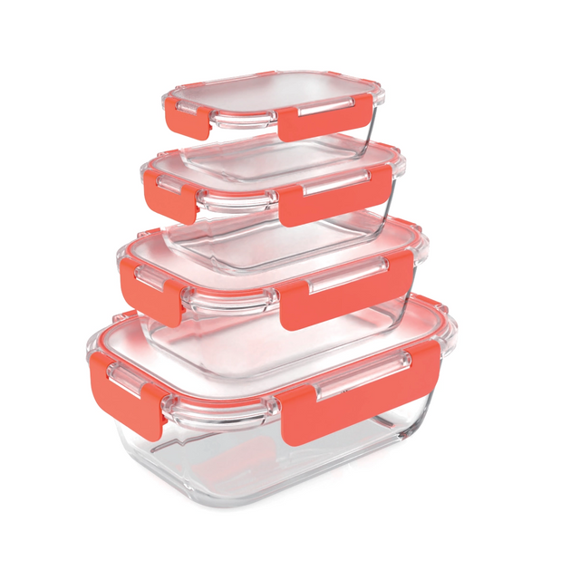 Tanso Airtight Food Storage High Borosilicate Glass Strawper Lunch Box Contains Contains со стеклянными крышками
